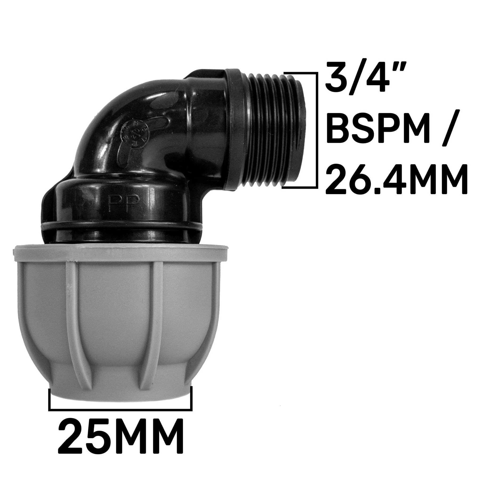 Wall Flange Kit 32mm MDPE + Lever Valve + 25mm MDPE Elbow - Image 8